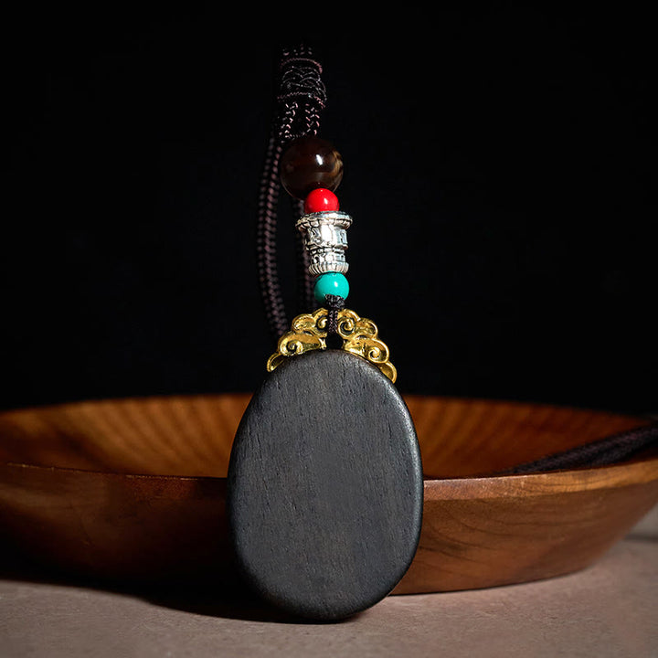 Buddha Stones Ebbenhouten Wijsheid Handgemaakte Tribal Ovale Ketting - image 2