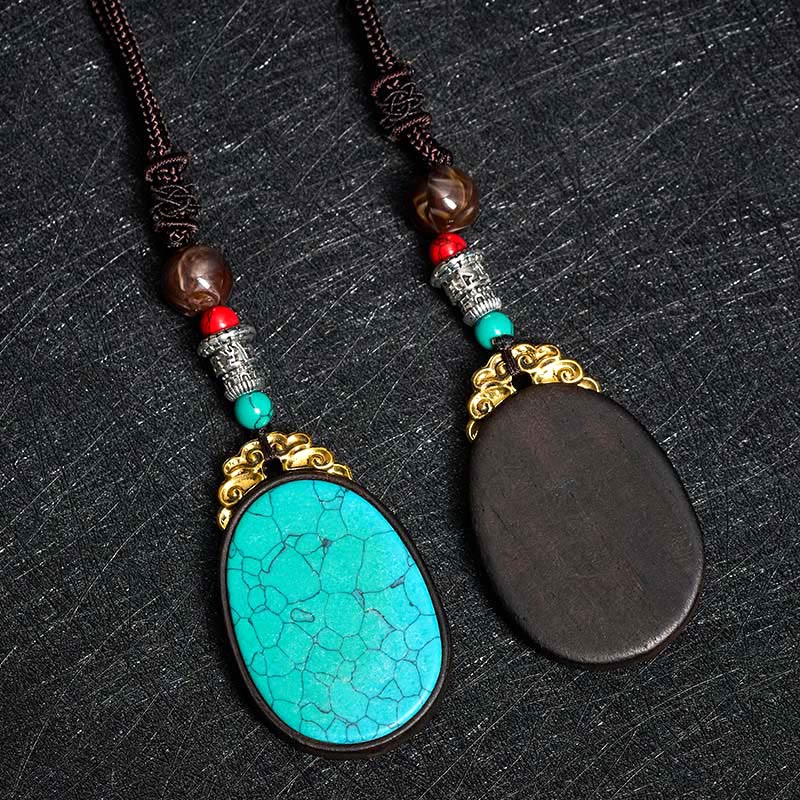 Buddha Stones Ebbenhouten Wijsheid Handgemaakte Tribal Ovale Ketting - image 11