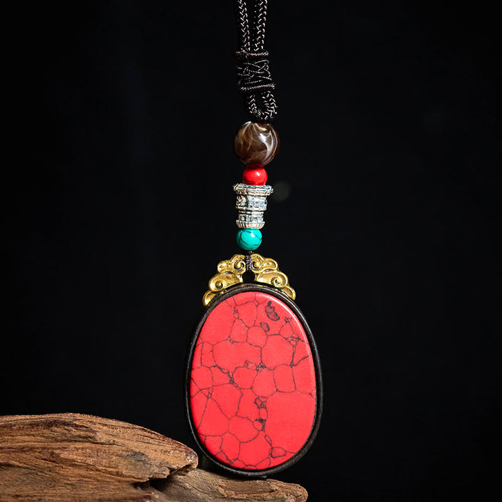 Buddha Stones Ebbenhouten Wijsheid Handgemaakte Tribal Ovale Ketting - image 4