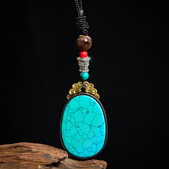 Buddha Stones Ebbenhouten Wijsheid Handgemaakte Tribal Ovale Ketting - image 3
