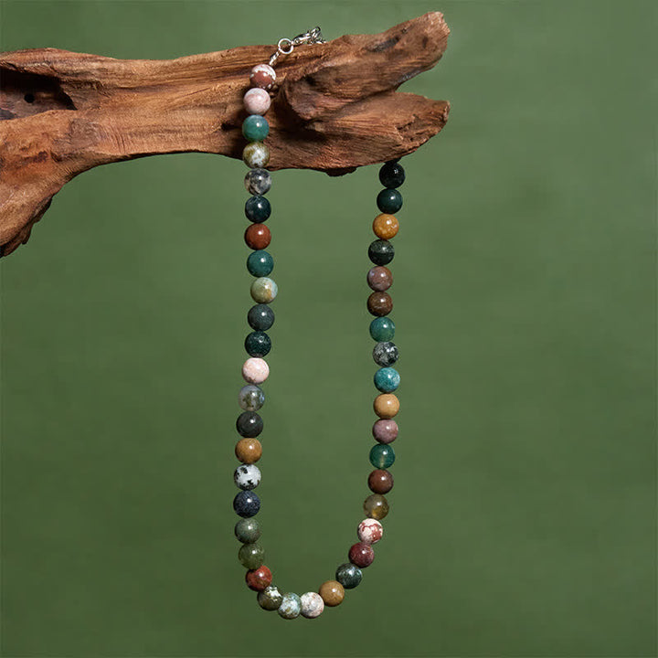 Buddha Stones Natuurlijke Indiase agaatkraal, rustgevende Ketting - image 3