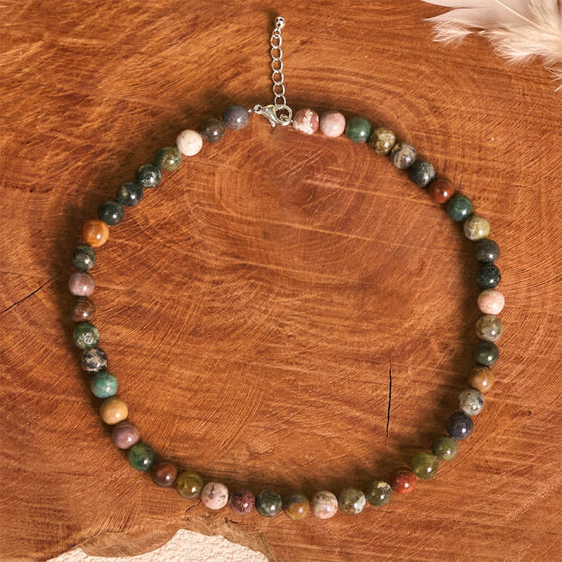 Buddha Stones Natuurlijke Indiase agaatkraal, rustgevende Ketting - image 6