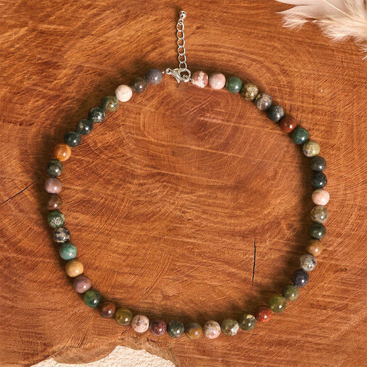Buddha Stones Natuurlijke Indiase agaatkraal, rustgevende Ketting - image 6