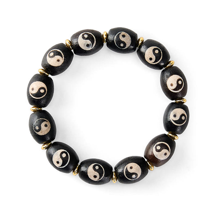Buddha Stones Tibetaanse Dzi kraal Agaat Yin Yang symbool bescherming Armband - image 5