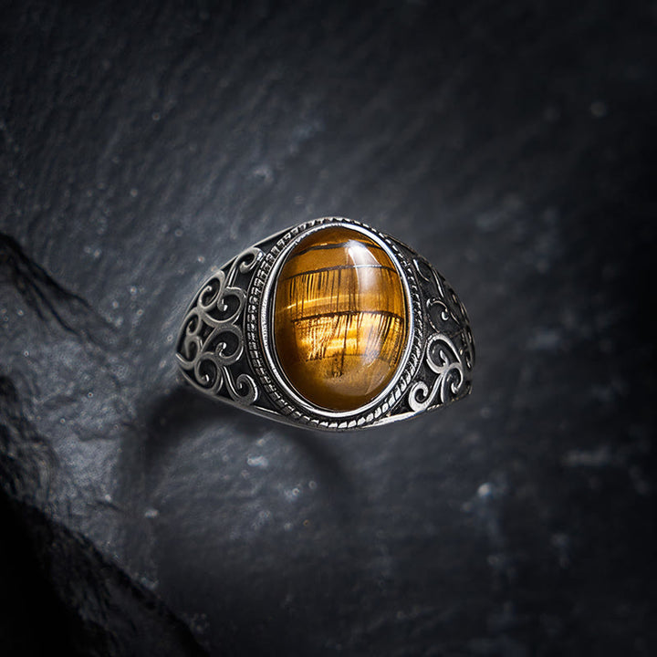 Buddha Stones Verstelbare Ring van Tijgeroog Koper. - Tijgeroog (Moed ♥ Kracht) - image 0