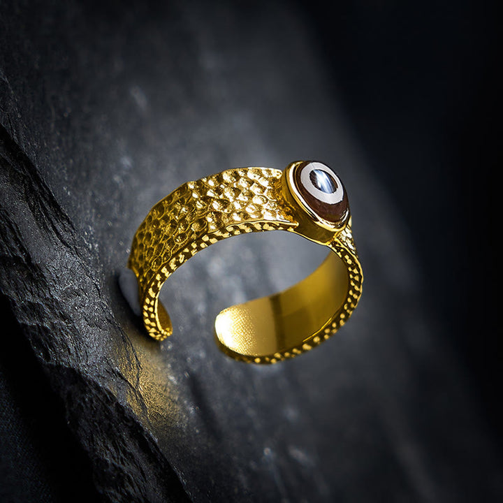Buddha Stones Dzi kralen koperen messing Ring - image 3