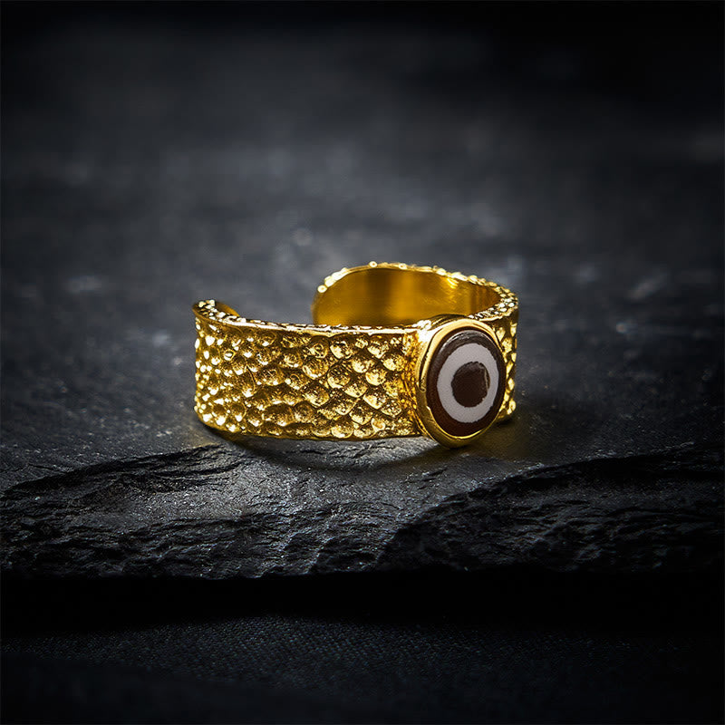Buddha Stones Dzi kralen koperen messing Ring - 18,1 mm - VS 8 - image 0