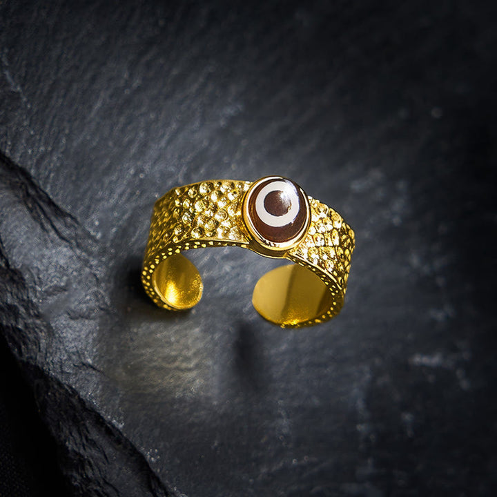 Buddha Stones Dzi kralen koperen messing Ring - image 2