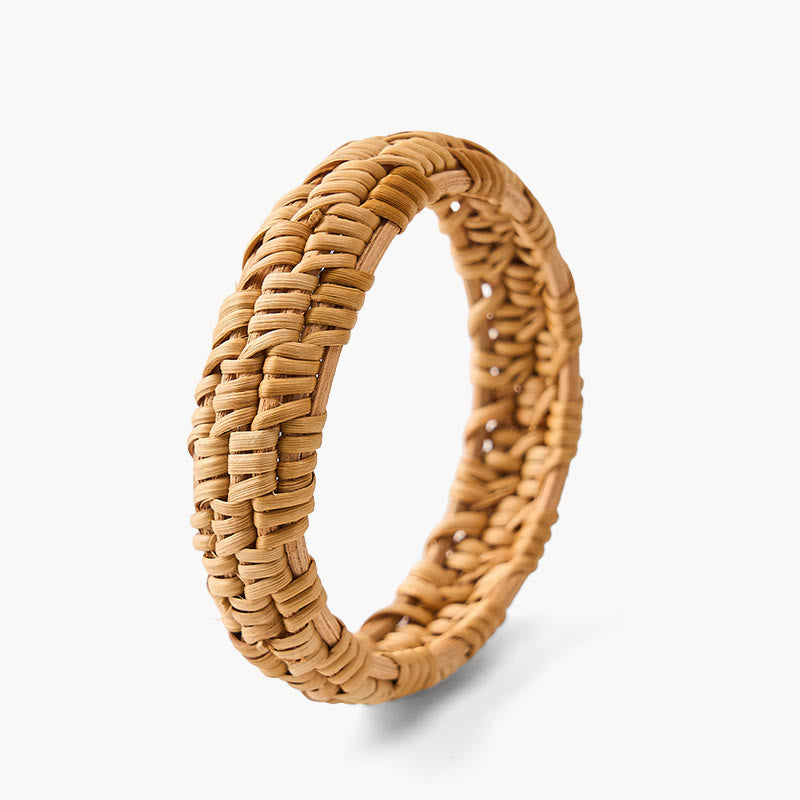 Buddha Stones Handgeweven rotan Bangle-armband. - Stijl 1 - Rotan (Aarding♥Gezondheid) - image 0