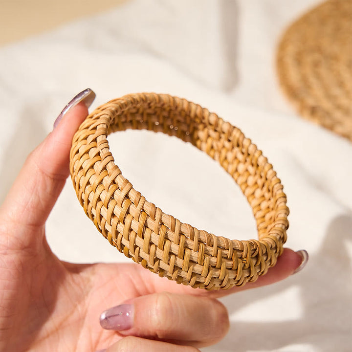 Buddha Stones Handgeweven rotan Bangle-armband. - image 9
