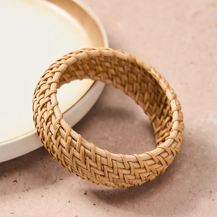 Buddha Stones Natuurlijke rotan bescherming, handgeweven, brede boho Bangle-armband. - image 4