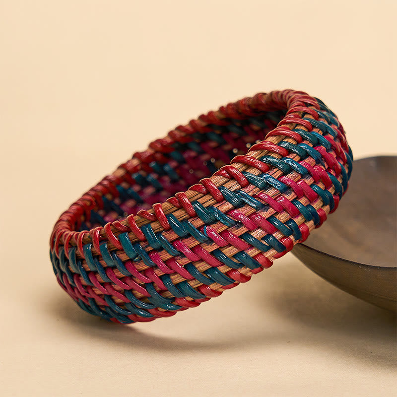 Buddha Stones Natuurlijke rotan bescherming, handgeweven, brede boho Bangle-armband. - image 3