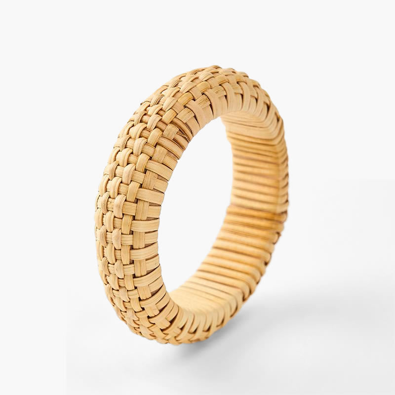 Buddha Stones Handgeweven rotan aardende bohemian strand brede Bangle-armband - Rotan (Aarding♥Gezondheid) - image 0