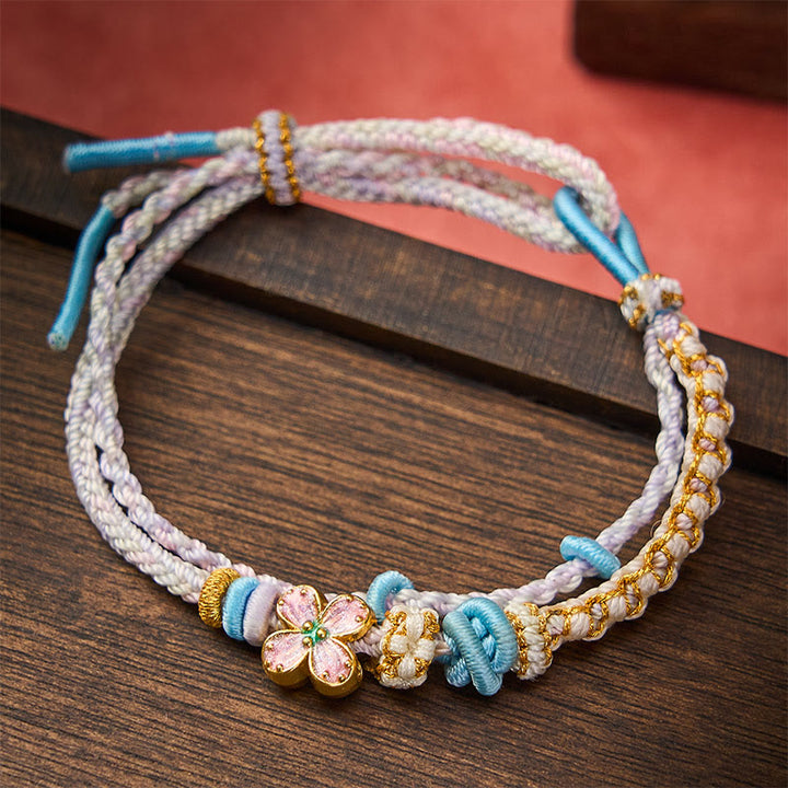 Buddha Stones Handgeweven armband met perzikbloesemmotief en dubbele laag . - image 16