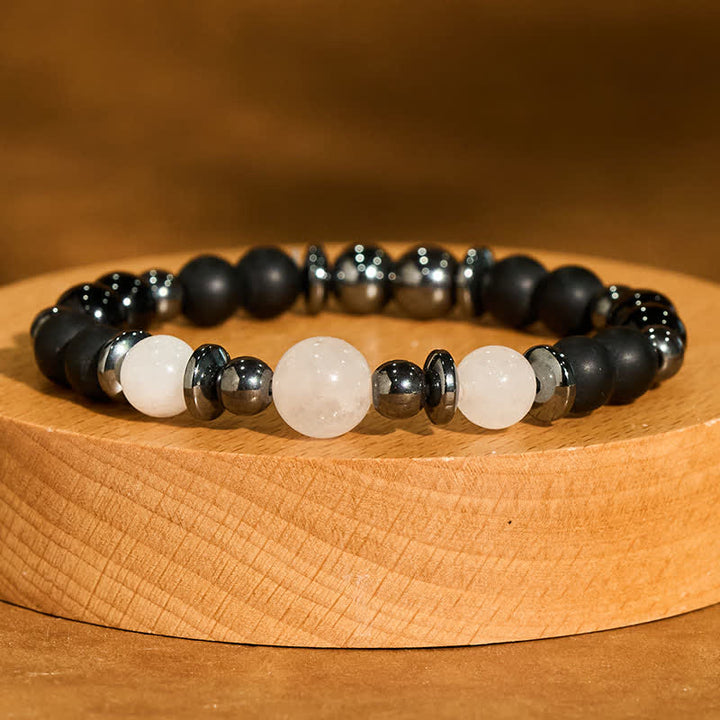 Buddha Stones Armband met zwarte hematietkralen - image 2
