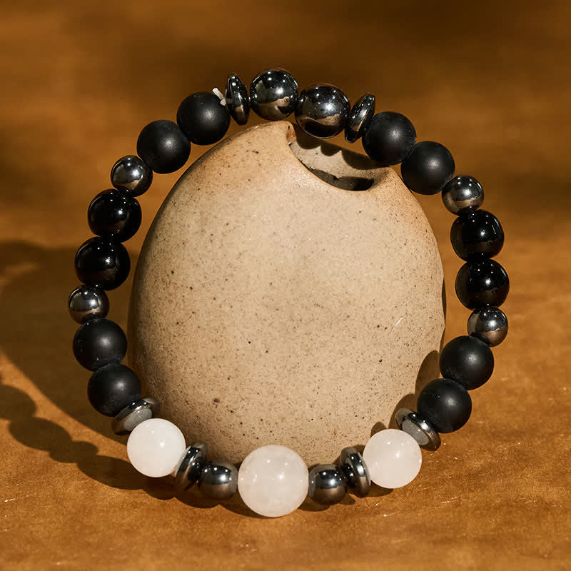 Buddha Stones Armband met zwarte hematietkralen - image 3
