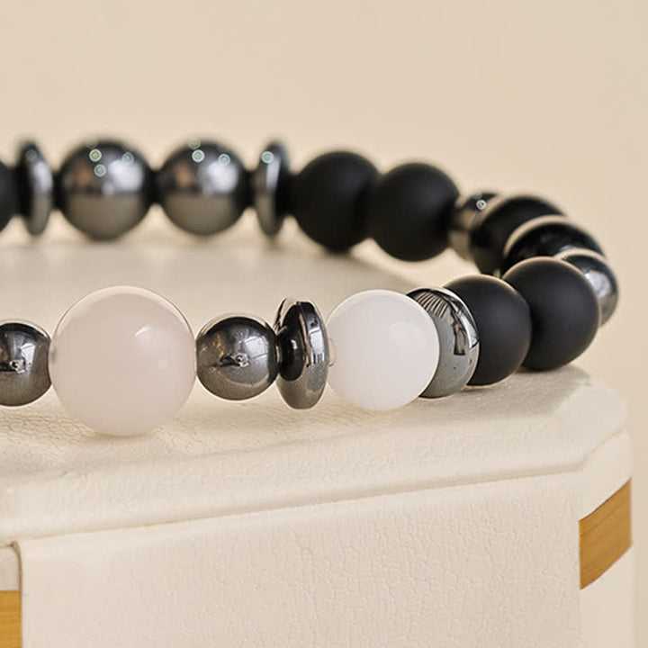 Buddha Stones Armband met zwarte hematietkralen - image 5