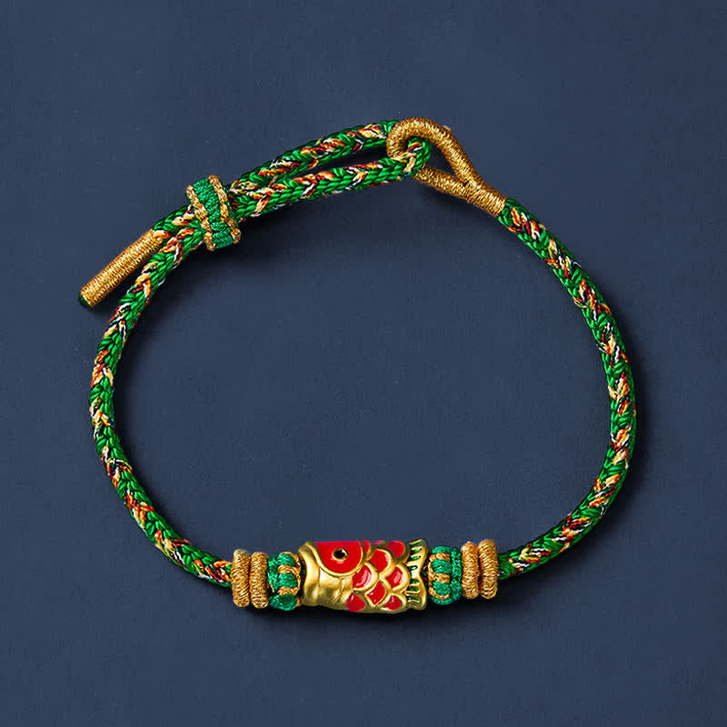 Buddha Stones Handgeweven Armband met koi-vismotief voor geluk - image 2