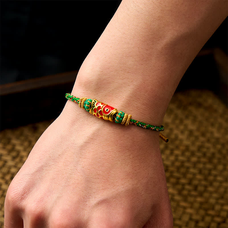 Buddha Stones Handgeweven Armband met koi-vismotief voor geluk - image 3