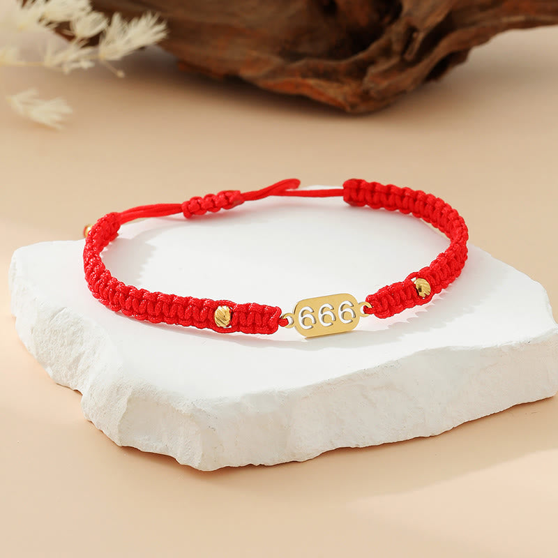 Buddha Stones Armband met engelengetallen, rood en zwart gevlochten koord. - 666 rode draad - image 28