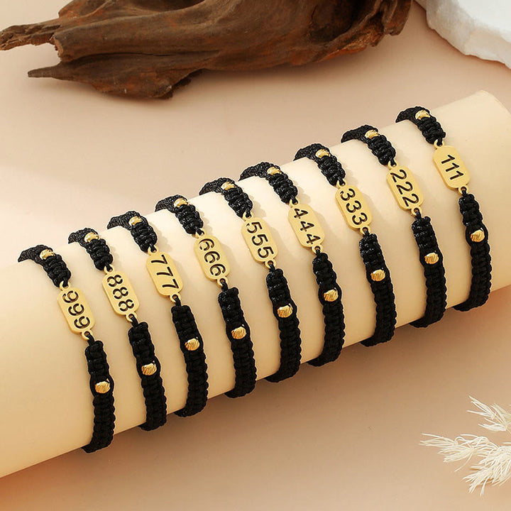 Buddha Stones Armband met engelengetallen, rood en zwart gevlochten koord. - image 41