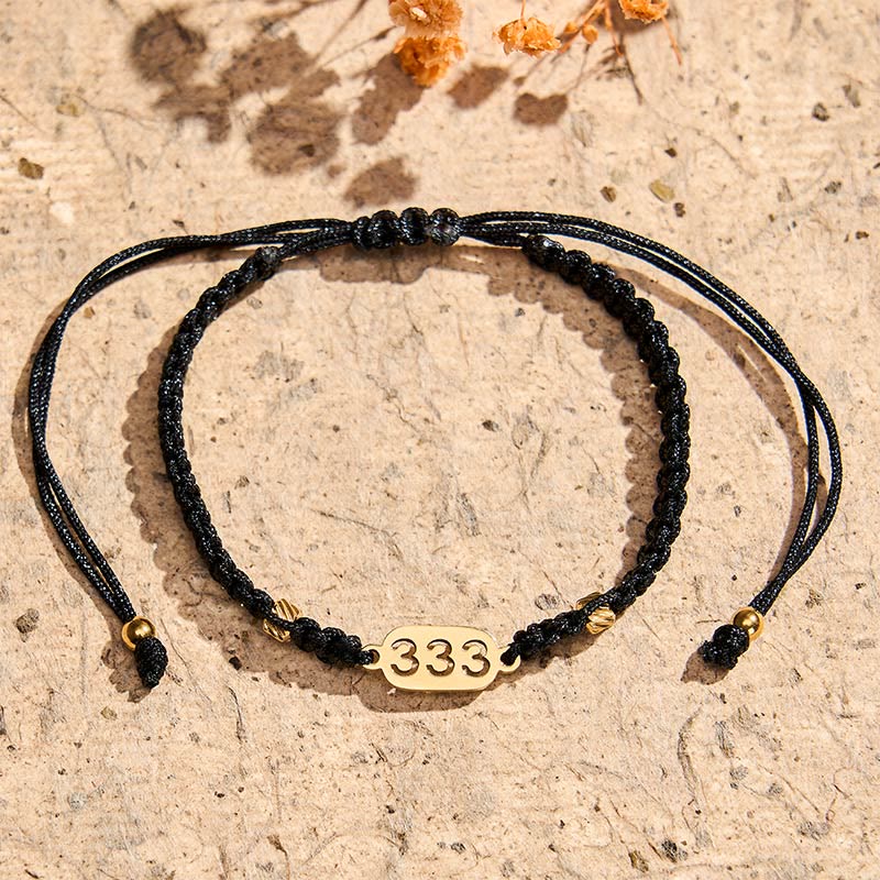 Buddha Stones Armband met engelengetallen, rood en zwart gevlochten koord. - image 15