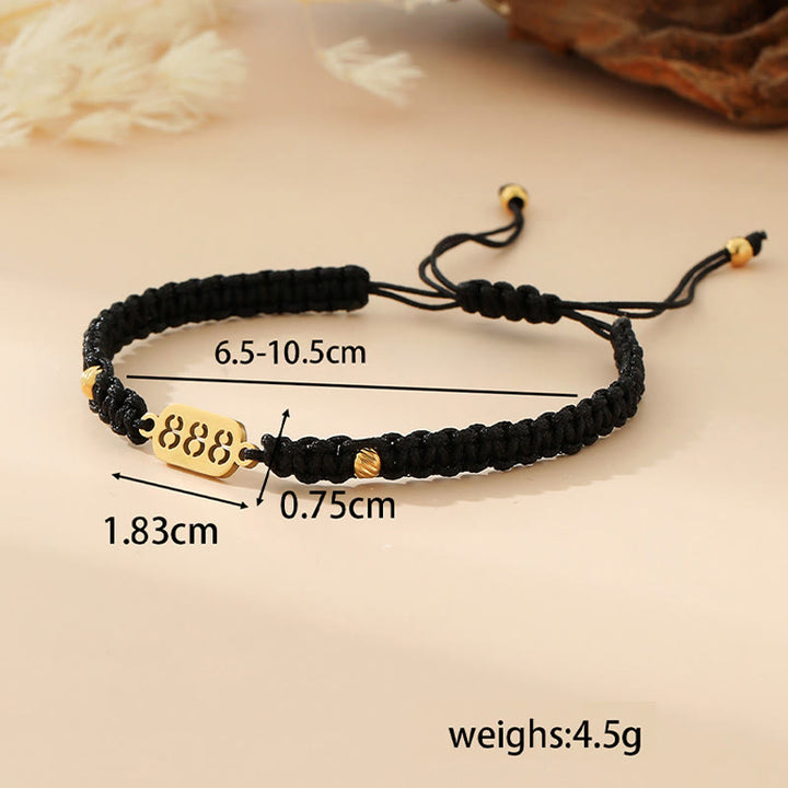 Buddha Stones Armband met engelengetallen, rood en zwart gevlochten koord. - image 36