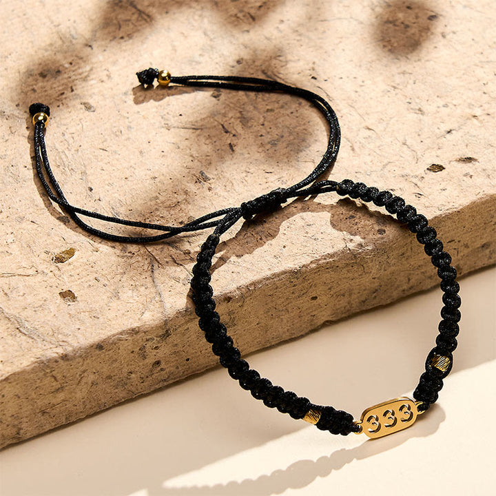 Buddha Stones Armband met engelengetallen, rood en zwart gevlochten koord. - image 16
