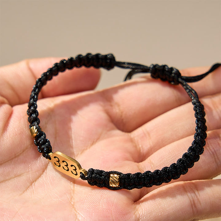 Buddha Stones Armband met engelengetallen, rood en zwart gevlochten koord. - image 17