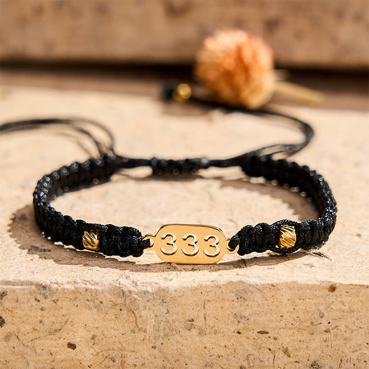 Buddha Stones Armband met engelengetallen, rood en zwart gevlochten koord. - image 14
