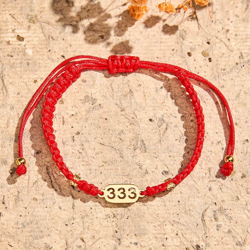 Buddha Stones Armband met engelengetallen, rood en zwart gevlochten koord. - image 10