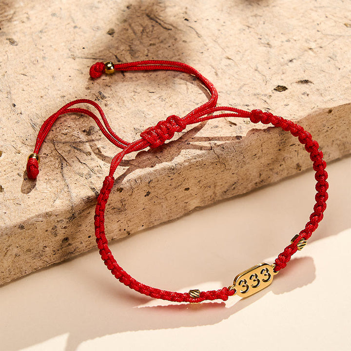Buddha Stones Armband met engelengetallen, rood en zwart gevlochten koord. - image 11