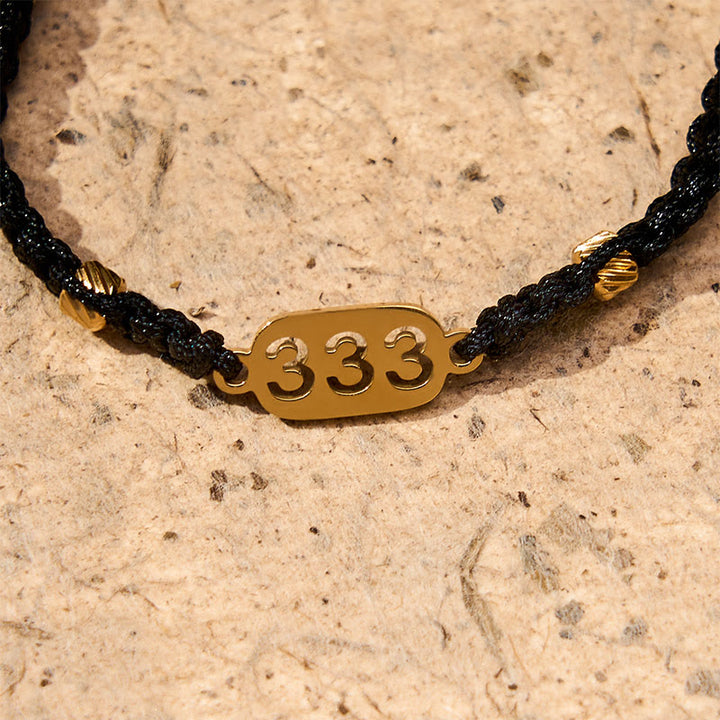 Buddha Stones Armband met engelengetallen, rood en zwart gevlochten koord. - image 18