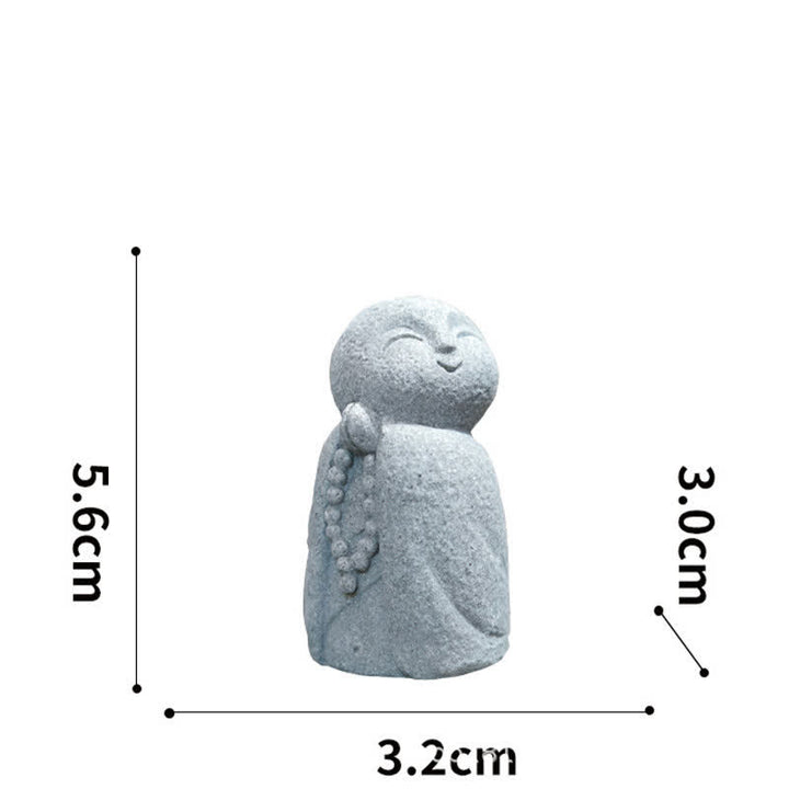 Buddha Stones Klein beeldje van hars, Ksitigarbha Boeddha, symbool van mededogen en meditatie. - Lang gebedskralen 5,6*3,2*3,0 cm - image 15