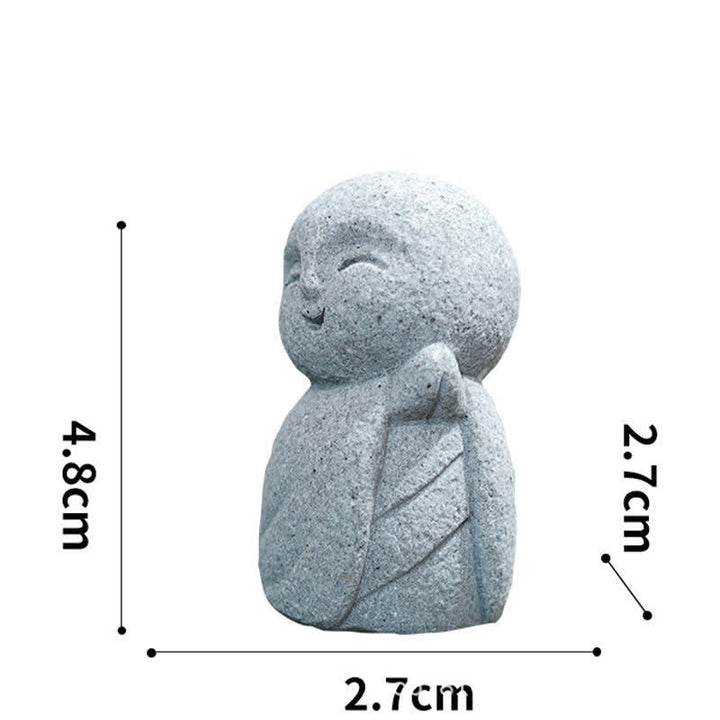 Buddha Stones Klein beeldje van hars, Ksitigarbha Boeddha, symbool van mededogen en meditatie. - Gebed 4,8*2,7*2,7 cm - image 19