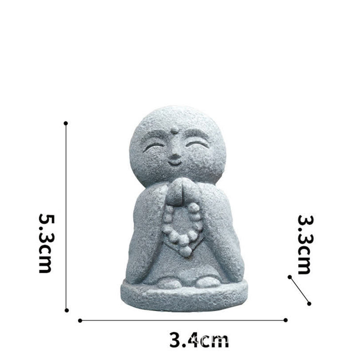 Buddha Stones Klein beeldje van hars, Ksitigarbha Boeddha, symbool van mededogen en meditatie. - Korte gebedskralen 5,3*3,4*3,3 cm - image 9