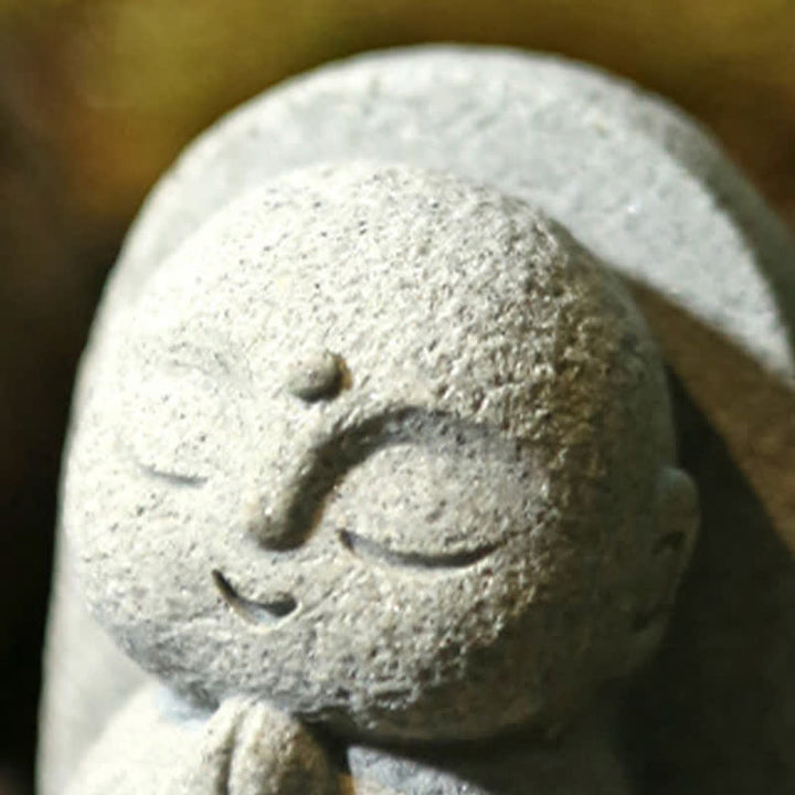 Buddha Stones Klein beeldje van hars, Ksitigarbha Boeddha, symbool van mededogen en meditatie. - image 7