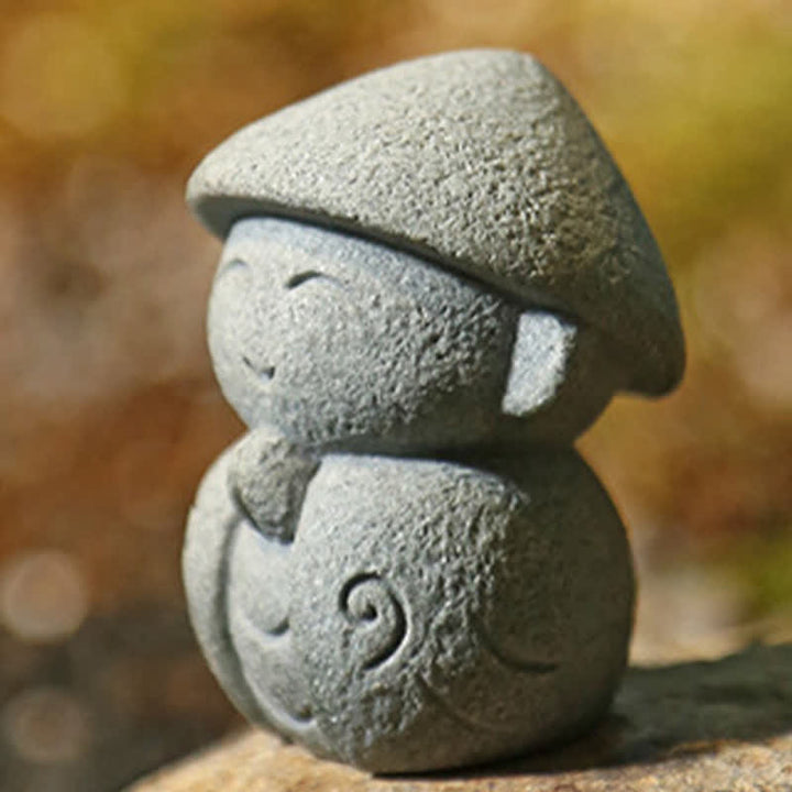 Buddha Stones Klein beeldje van hars, Ksitigarbha Boeddha, symbool van mededogen en meditatie. - image 6