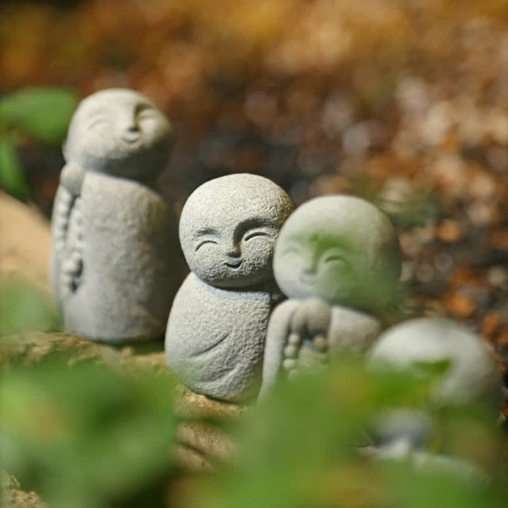 Buddha Stones Klein beeldje van hars, Ksitigarbha Boeddha, symbool van mededogen en meditatie. - image 21