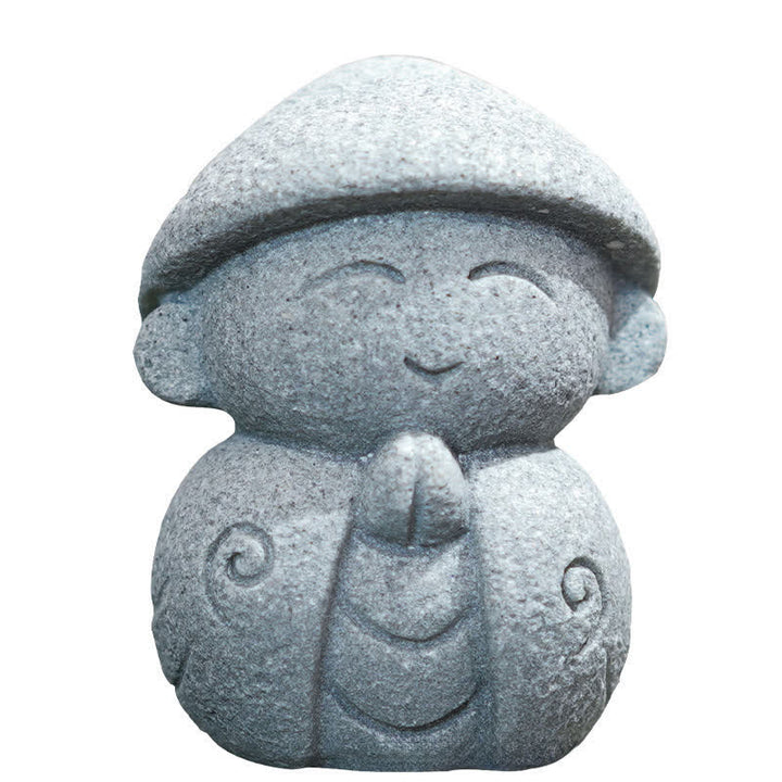 Buddha Stones Klein beeldje van hars, Ksitigarbha Boeddha, symbool van mededogen en meditatie. - image 8