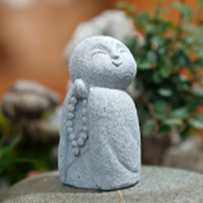 Buddha Stones Klein beeldje van hars, Ksitigarbha Boeddha, symbool van mededogen en meditatie. - image 16