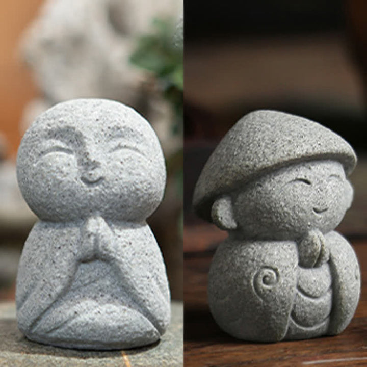Buddha Stones Klein beeldje van hars, Ksitigarbha Boeddha, symbool van mededogen en meditatie. - image 20