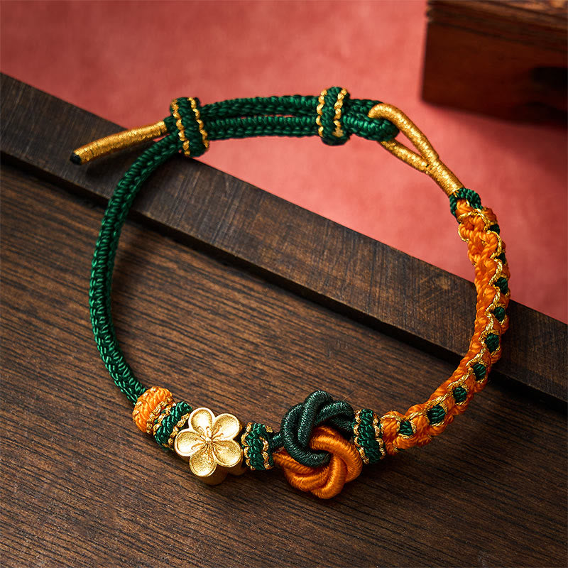 Buddha Stones Mandala gevlochten touw Armband voor zelfvertrouwen - Donkergroen - Met bloemenaccessoire - image 16