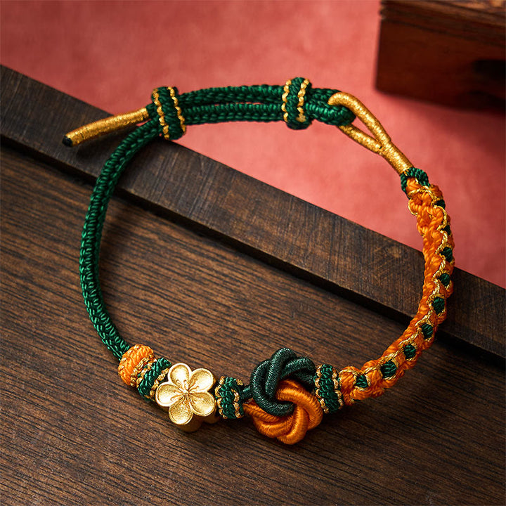 Buddha Stones Mandala gevlochten touw Armband voor zelfvertrouwen - Donkergroen - Met bloemenaccessoire - image 16