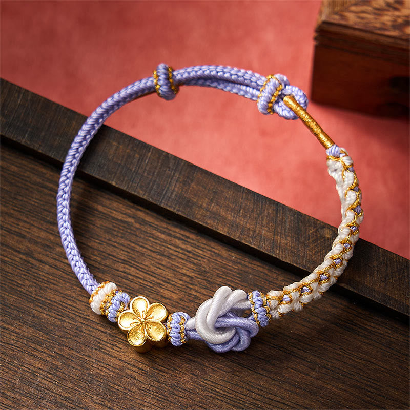 Buddha Stones Mandala gevlochten touw Armband voor zelfvertrouwen - Licht Hemelsblauw - Met bloemenaccessoire - image 19