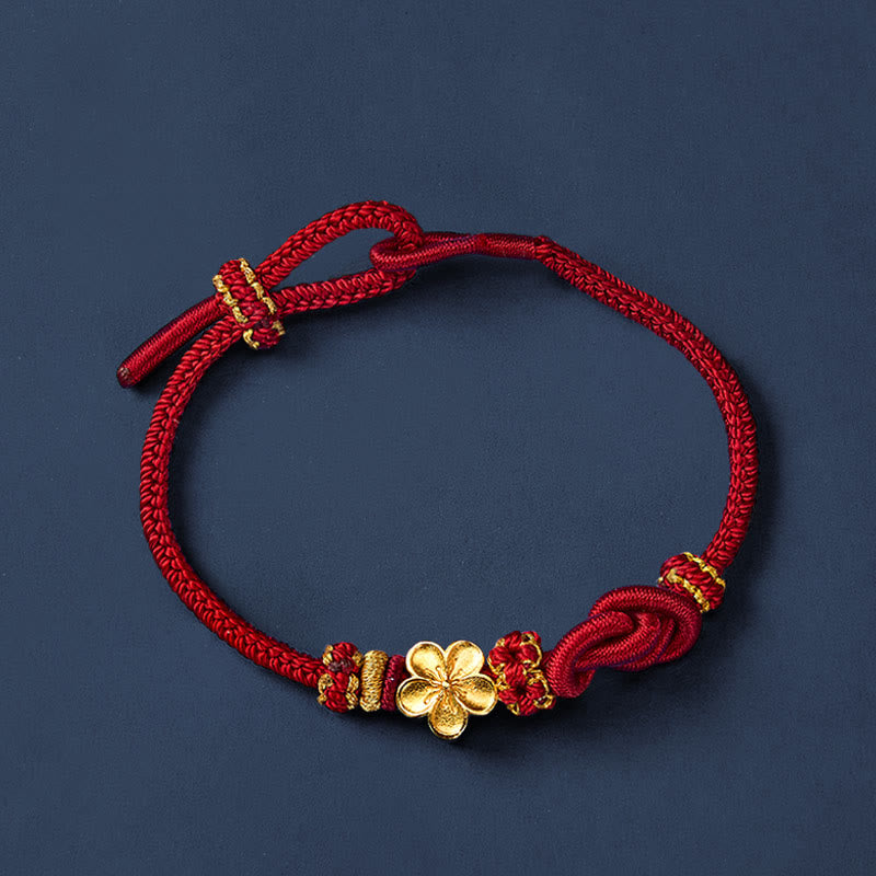 Buddha Stones Verstelbare Armband met gevlochten bloemmotief en touwknoop - image 4
