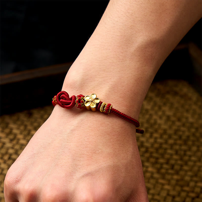 Buddha Stones Verstelbare Armband met gevlochten bloemmotief en touwknoop - image 6