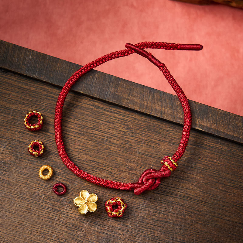 Buddha Stones Verstelbare Armband met gevlochten bloemmotief en touwknoop - image 5