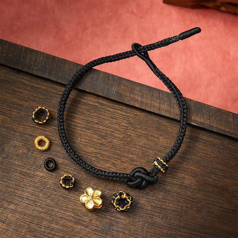 Buddha Stones Verstelbare Armband met gevlochten bloemmotief en touwknoop - image 13