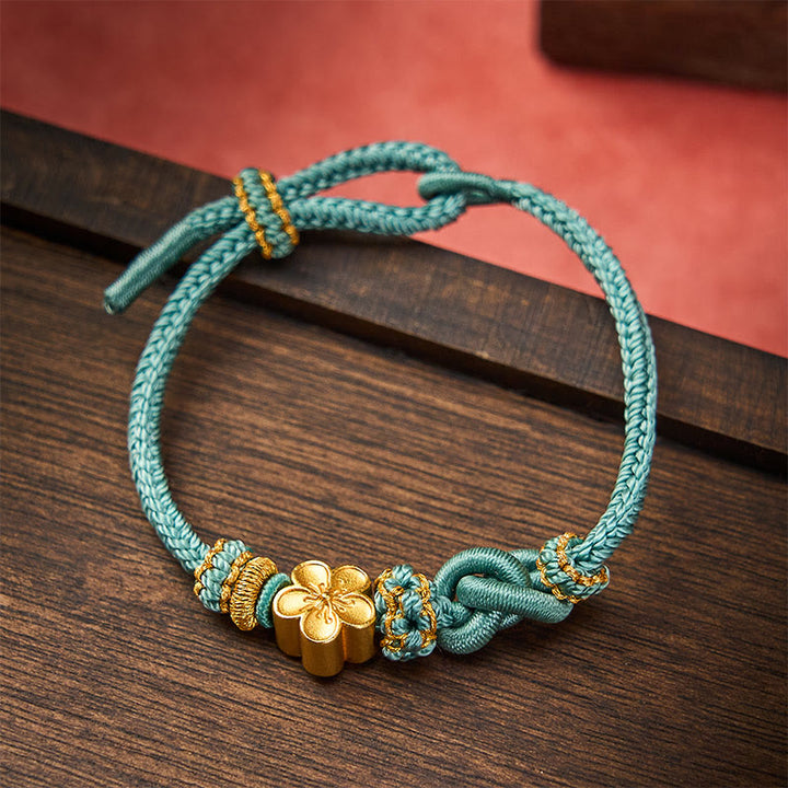 Buddha Stones Verstelbare Armband met gevlochten bloemmotief en touwknoop - image 15